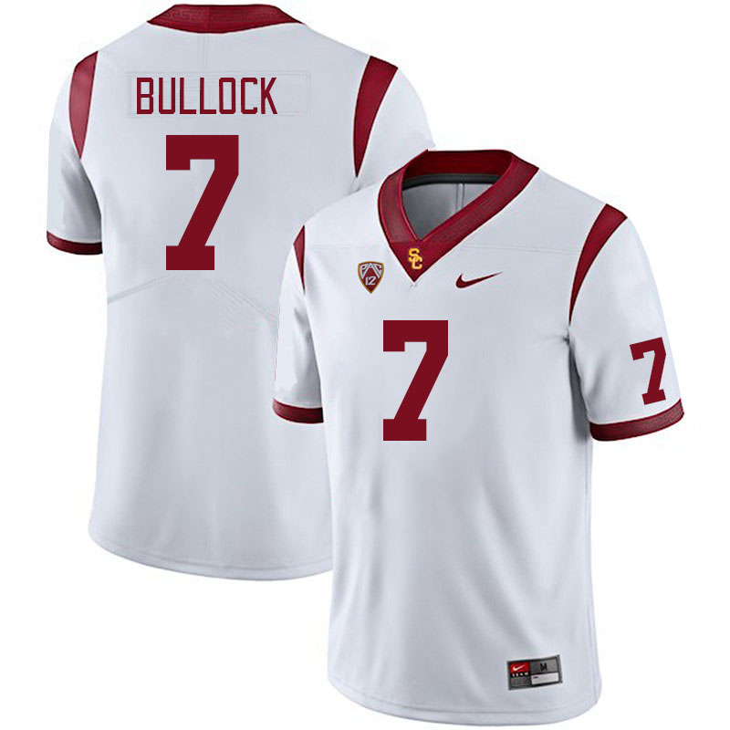 Men #7 Calen Bullock USC Trojans College Football Jerseys Stitched Sale-White